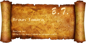 Braun Tamara névjegykártya